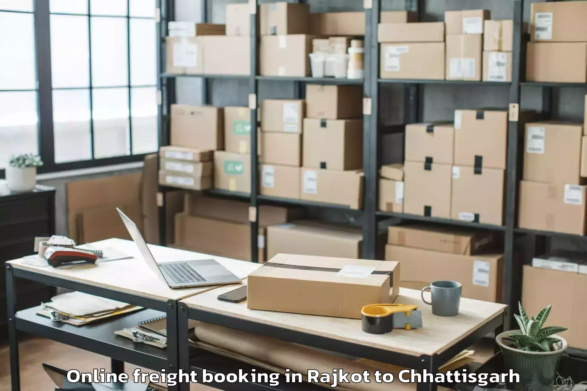 Book Rajkot to Bijapur Chhattisgarh Online Freight Booking